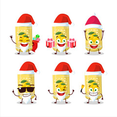 Canvas Print - Santa Claus emoticons with lemon soda can cartoon character