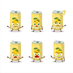 Poster - Cartoon character of lemon soda can with what expression