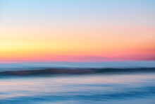 Copy Space Of Soft Sand Sea And Blur Tropical Beach With Sunset Sky And Cloud Abstract Background.
