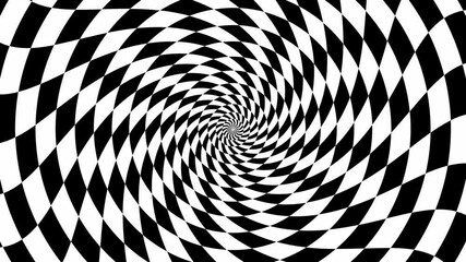 Wall Mural - Hypnotic checker 4k background. Optical illusion psychedelic background pattern.