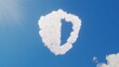 © Destrosvet - 3d rendering of white clouds in shape of symbol of shield on blue sky with sun