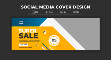 Wall Mural - Super Sale social media cover post design banner
