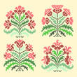 set of embroidery floral elements