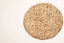 Tasty Matzo Isolated On White, Top View. Passover (Pesach) Celebration
