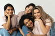 Multicultural diversity and friendship. Group of different ethnicity women.
