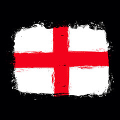 Flag of England, banner with grunge brush