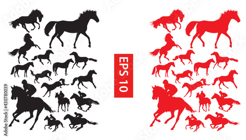 Download Silhouette Jockey Horse Horse Race Editable Vector Silhouettes Of Racing Horses With Horses And Jockeys As Separate Objects Horse Rider Run Cycle For Animation Svg Stock Vector Adobe Stock