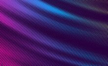Glowing Halftone Neon Background. Vibrant Abstract Vector Design, With Blue And Violet Dots. 