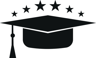 Wall Mural - Graduate Hat icon with star,  Education icon vector illustration