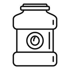 Poster - Peach jar icon, outline style