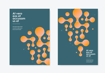 Poster - Vector collection for concept design. Connect circles background design. Abstract circle geometric shape