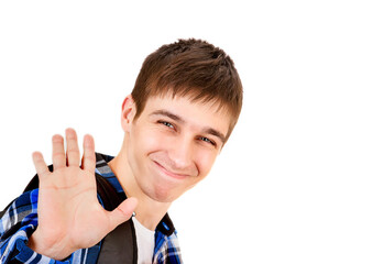 Canvas Print - Happy Young Man Greeting