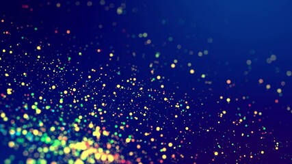 Wall Mural - fantastic festive abstract background of glitter magic multicolor particles fly or float in viscous 