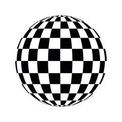 Checkered globe in black and white