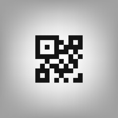 qr code is a simple, cut-out icon for the interface of applications, games, sites, vector illustrati