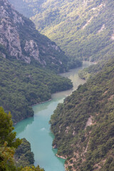 view of the verdon gorge in the south of france
