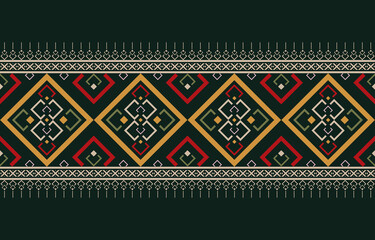 Ethnic oriental ikat pattern traditional Design for background,carpet,wallpaper,clothing,wrapping,fabric,Vector illustration.