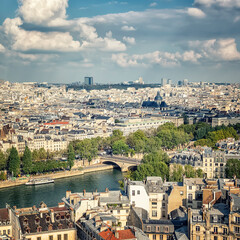 Fototapete - Paris city panorama in daytime