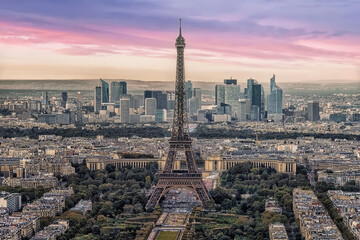 Fototapete - Paris panorama at sunset