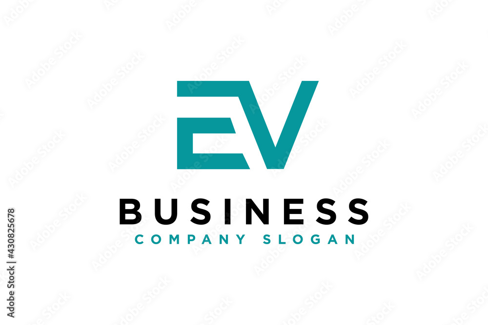 Initial letter EV logo design vector illustration. letter EV suitable for business and finance logos, isolated on white background