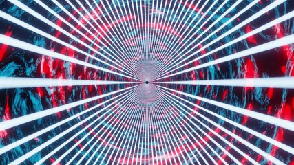 Wall Mural - 3d animation ultra hd 4k video seamless loop of 3d renders abstract neon lighting tunnel motion back