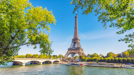 Fototapete - Eiffel tower in Paris 