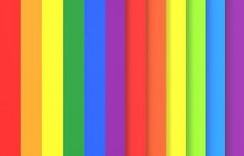 3d Rendering. LGBT Rainbow Color Bar Pattern Paper Wall Background.