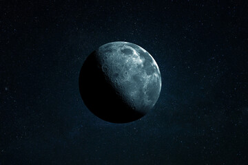 Wall Mural - Beautiful Moon satellite in stellar deep space. Space wallpaper