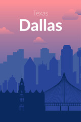 Wall Mural - Dallas, USA famous city scape view background.