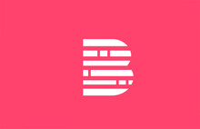 Pink Letter B Logo Alphabet Icon With Line Block. Creative Design For Business And Company