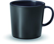 Black Ceramic Mug. Illustration EPS-10