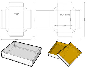 Wall Mural - Top and Bottom box (Internal measurement 30x23x6cm) and Die-cut Pattern. Ease of assembly, no need for glue. The .eps file is full scale and fully functional. Prepared for real cardboard production.