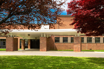 Wall Mural - Exterior view of a typical American school building