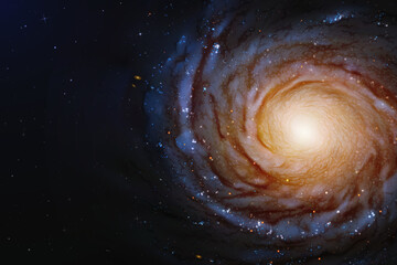 Sticker - Vector spiral galaxy. Space background. Astronomical object in cosmos