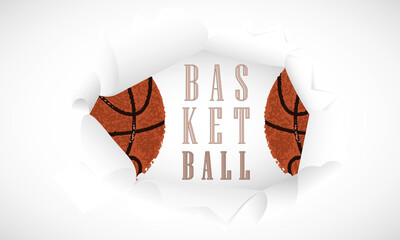 Sticker - White basketball poster