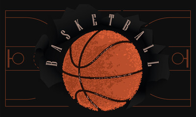 Poster - Colored basketball poster