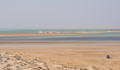 Wall Mural - Landscape of Sealine ( Sand dunes ) in Doha Qatar.