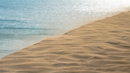 Windy day on the sand dunes in Qatar.