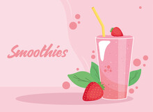 Strawberries Smoothie Drink
