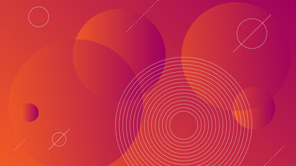 Poster - Abstract Modern Background with Vibrant Orange Purple Color Gradient and Memphis Element