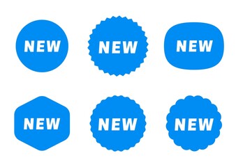 Wall Mural - set of new stickers. sale tags label design. blue shopping tags icons. vector new label set.