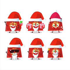 Wall Mural - Santa Claus emoticons with pizza box cartoon character