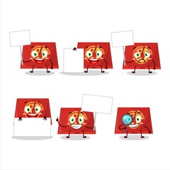 Sticker - Pizza box cartoon character bring information board