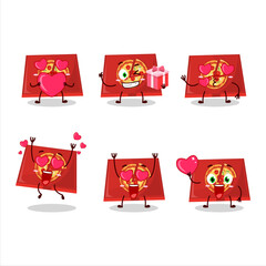 Sticker - Pizza box cartoon character with love cute emoticon