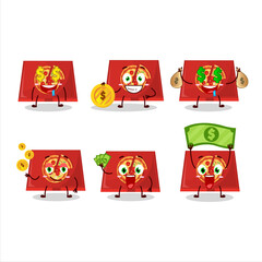 Wall Mural - Pizza box cartoon character with cute emoticon bring money