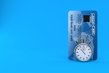 Wall Mural - Credit card with stopwatch