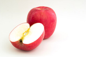 red apple on white