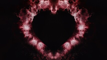 Aufkleber - Watercolour splashes heart on black paper background.