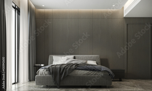 Modern mock up room and decoration interior furniture of cozy bedroom design ...