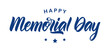 Vector Calligraphic lettering composition of Happy Memorial Day on white background.